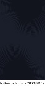 Dark vector background with concentric circular patterns creating a modern, abstract design. Suitable for tech or futuristic themes. Mobile wallpaper design.