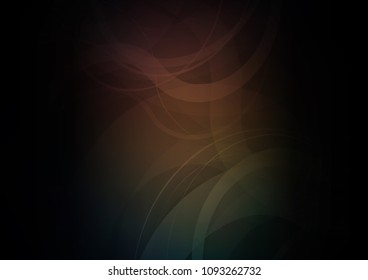 Dark vector background with curved circles. Creative illustration in halftone marble style with gradient. Brand new design for your ads, poster, banner.