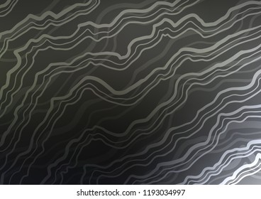 Dark vector background with curved circles. Colorful abstract illustration with gradient lines. The elegant pattern for brand book.