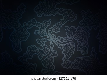 Dark vector background with curved circles. Modern gradient abstract illustration with bandy lines. A completely new marble design for your business.