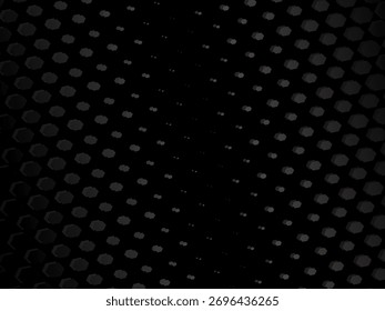 Fundo de vetor escuro com estilo futurista padrão hexagonal 3D. Este design é moderno e de alta tecnologia com gradientes sutis, adequados para temas de tecnologia, ciência, design industrial e digital.
