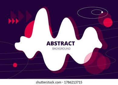 dark vector background with shapeless blot in the center and various red geometric shapes