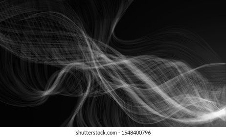 Dark vector background with steam or smoke, smoke waves