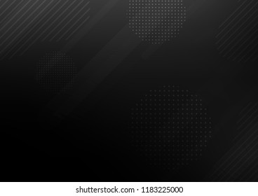 Dark vector background with straight lines and dots. Shining colored illustration with rounded stripes, dots. Best design for your ad, poster, banner.