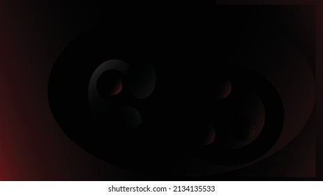 Dark vector background. Transition in dark red to black. Ellipses in a gradient color placed on other ellipses. Background in dark red over black.