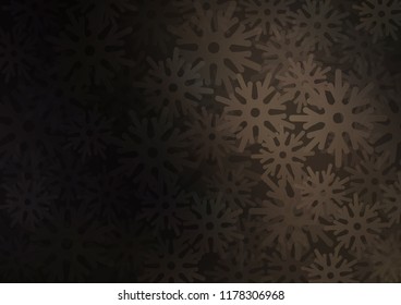 Dark vector background with xmas snowflakes. Blurred decorative design in xmas style with snow. The pattern can be used for year new  websites.