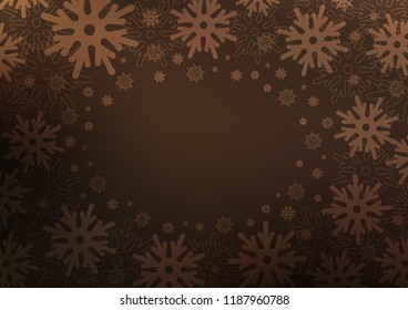 Dark vector background with xmas snowflakes. Glitter abstract illustration with crystals of ice. New year design for your ad, poster, banner.