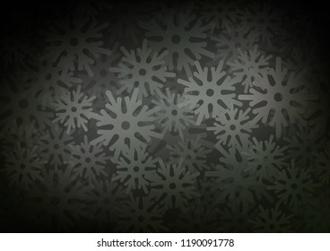 Dark vector background with xmas snowflakes. Decorative shining illustration with snow on abstract template. The pattern can be used for year new  websites.