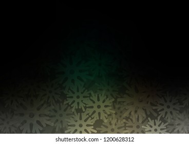 Dark vector background with xmas snowflakes. Shining colored illustration with snow in christmas style. New year design for your business advert.