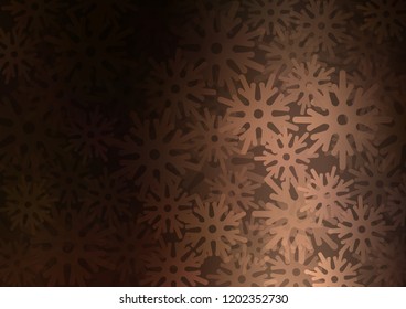 Dark vector background with xmas snowflakes. Glitter abstract illustration with crystals of ice. New year design for your ad, poster, banner.