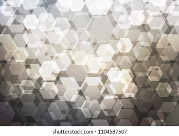 Dark vector blurry hexagon background. Brand new colored illustration in blurry style with gradient. hexagonal pattern for your business design.