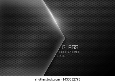 Dark vector card with glass panel. illustration eps1