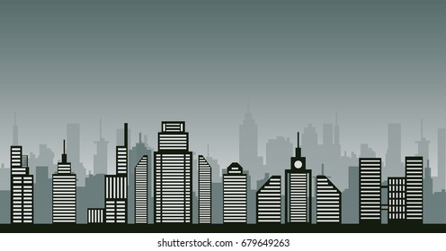 dark vector cityscape illustration