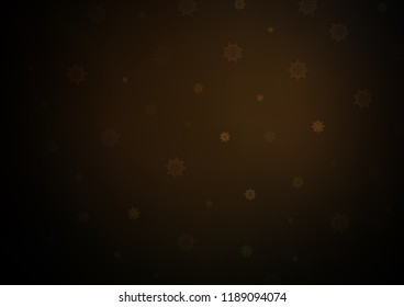 Dark vector cover with beautiful snowflakes. Decorative shining illustration with snow on abstract template. New year design for your business advert.