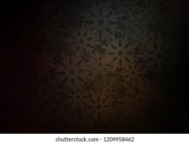 Dark vector cover with beautiful snowflakes. Blurred decorative design in xmas style with snow. The pattern can be used for year new  websites.