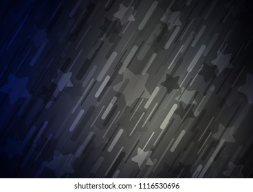 Dark vector cover with long lines. Glitter abstract illustration with colored sticks. The pattern can be used for busines ad, booklets, leaflets