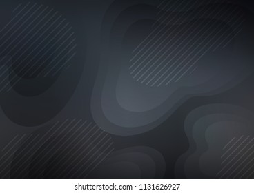 Dark vector cover with long lines. Decorative shining illustration with lines on abstract template. The template can be used as a background.