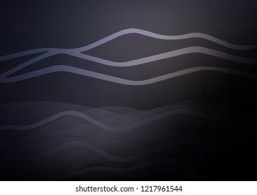 Dark vector cover with long lines. Lines on blurred abstract background with gradient. The template can be used as a background.