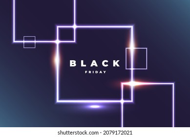 Dark vector design with silver rectangles and lettering black friday on the blue background