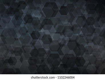 Dark vector hexagon mosaic pattern. Brand new colored illustration in blurry style with gradient. A completely new design for your business.