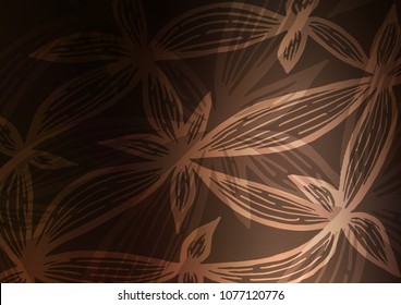 Dark vector indian curved background. Doodles on blurred abstract background with gradient. The pattern can be used for heads of websites and designs.
