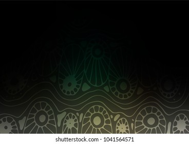 Dark vector indian curved pattern. Doodles on blurred abstract background with gradient. The pattern can be used for heads of websites and designs.