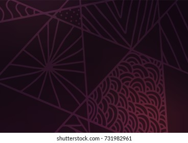 Dark vector indian curved pattern. An elegant bright illustration with lines in Natural style. The template can be used as a background for cell phones.