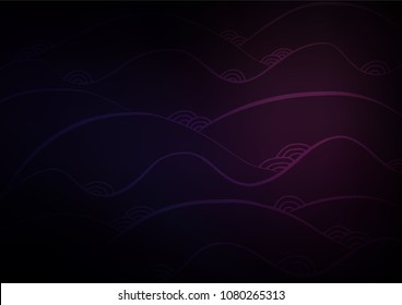 Dark vector indian curved template. A vague abstract illustration with doodles in Indian style. The template can be used as a background for cell phones.