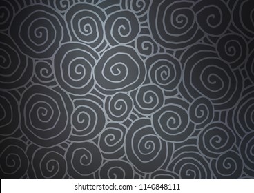Dark vector indian curved template. Glitter abstract illustration with doodles and Zen tangles. The pattern can be used for coloring books and pages for kids.