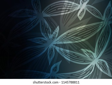 Dark vector indian curved template. Sketchy hand drawn doodles on blurred background. A completely new template for your business design.