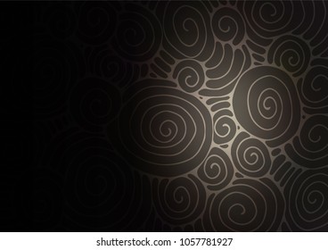 Dark vector indian curved texture. Brand-new colored illustration in blurry style with doodles. A new texture for your design.