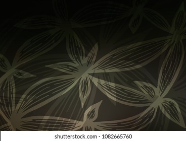 Dark vector indian curved texture. Glitter abstract illustration with doodles and Zen tangles. Brand-new design for your business.