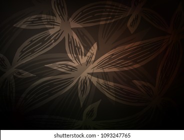 Dark vector indian curved texture. Modern geometrical abstract illustration with doodles. The pattern can be used for coloring books and pages for kids.