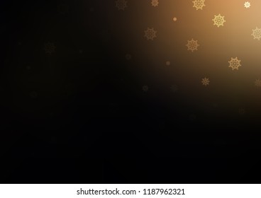 Dark vector layout with bright snowflakes. Shining colored illustration with snow in christmas style. The pattern can be used for new year leaflets.