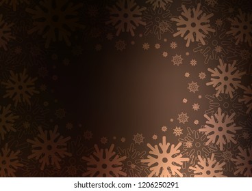Dark vector layout with bright snowflakes. Blurred decorative design in xmas style with snow. The pattern can be used for year new  websites.