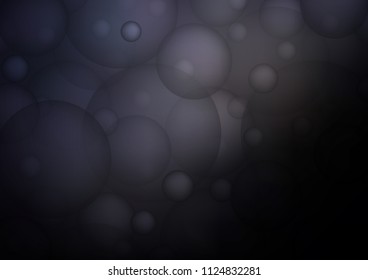 Dark vector layout with circle shapes. Blurred bubbles on abstract background with colorful gradient. Pattern can be used as texture of water, rain drops.