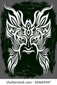 Dark Vector mask - tribal - tattoo - Grunge effects can be removed 