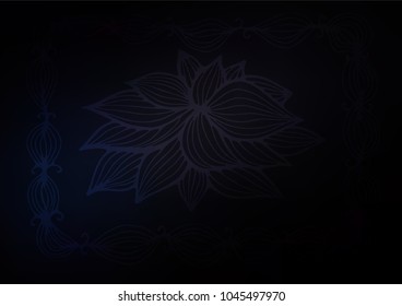 Dark vector natural elegant background. Sketchy hand drawn doodles on blurred background. The best blurred design for your business.