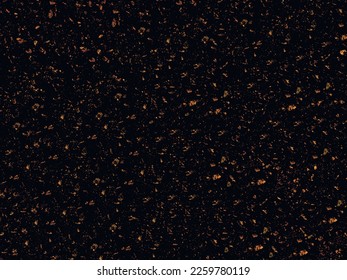 Dark vector natural grunge background with concrete wall texture and gold large and small grains. UHD 4K wallpapers. For screen, desktop, website design, overlay, stencil, banner, stylization