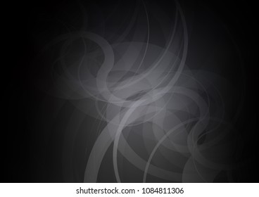 Dark vector pattern with bubble shapes. Glitter abstract illustration with wry lines. Textured wave pattern for backgrounds.