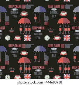 dark vector pattern  London tea time