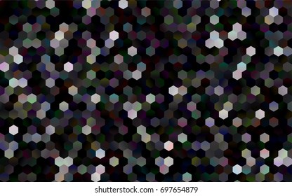 Dark vector polygonal illustration, which consist of hexagons. Hexagonal pattern for your business design. Geometric background in Origami style with gradient. 