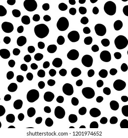 Dark vector seamless cover with circles. Illustration with set of shining colorful abstract circles. Pattern for design of fabric, wallpapers.