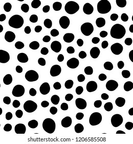 Dark vector seamless template with spots. Abstract illustration with colored bubbles in nature style. Pattern for trendy fabric, wallpapers.
