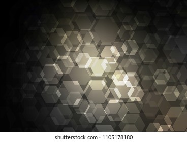 Dark vector shining hexagonal background. Colorful illustration in abstract style with gradient. The elegant pattern can be used as part of a brand book.