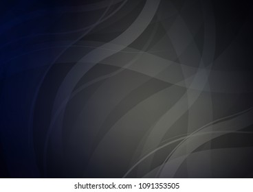 Dark vector template with bent ribbons. Colorful abstract illustration with gradient lines. Marble design for your web site.