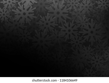 Dark vector template with ice snowflakes. Decorative shining illustration with snow on abstract template. The template can be used as a new year background.
