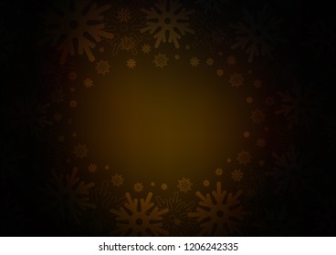 Dark vector template with ice snowflakes. Glitter abstract illustration with crystals of ice. The pattern can be used for year new  websites.