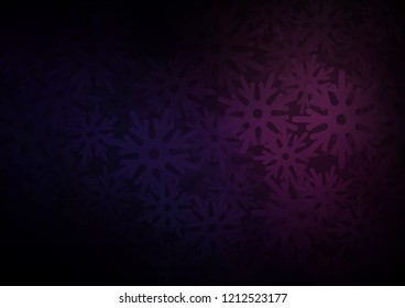 Dark vector template with ice snowflakes. Decorative shining illustration with snow on abstract template. The pattern can be used for new year ad, booklets.