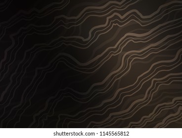Dark vector template with lines, ovals. Modern gradient abstract illustration with bandy lines. New composition for your brand book.
